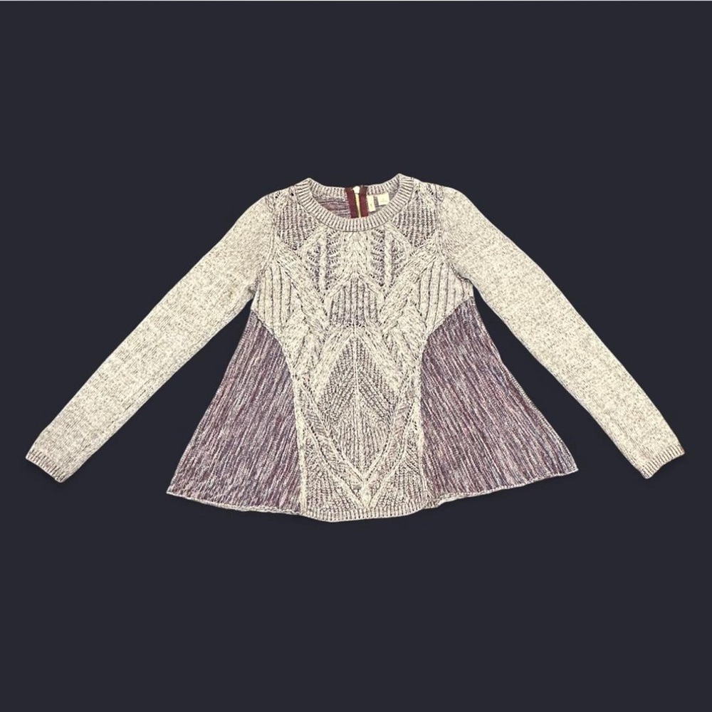 Moth Gray and Purple Crew Neck Sweater from Anthropologie Women’s XS